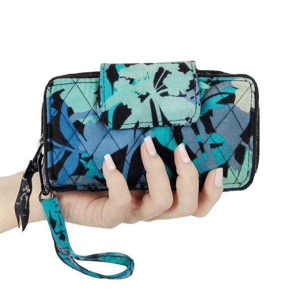 Vera Bradley Bag Camofloral Print Wallet Wristlet ID Case Clutch WOMEN'S WOMAN'S - Picture 1 of 11